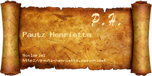 Pautz Henrietta névjegykártya